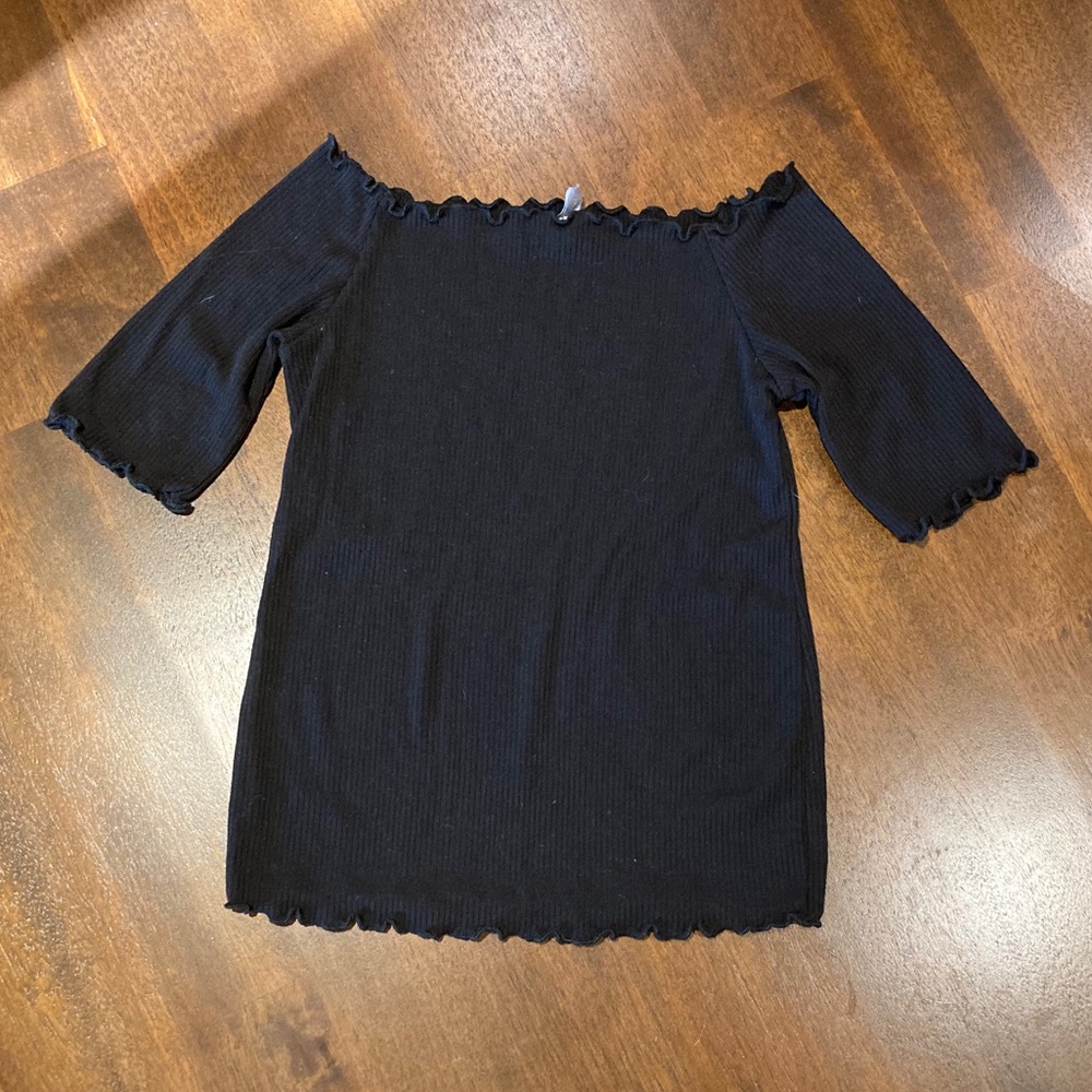 Black off the shoulder top